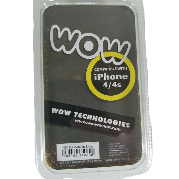 Reduced Wow Technologies Protective Case for iPhone 4 & 4s Sturdy 4014D Silver - Picture 2 of 4